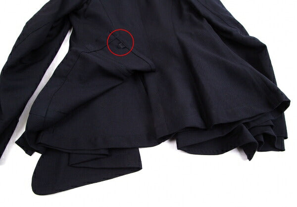 COMME des GARCONS Wool Gabardine Layered Jacket Blue Size M