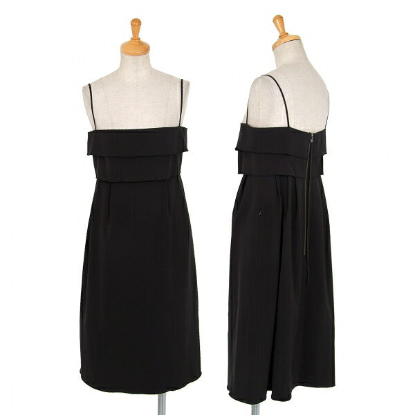 FOXEY NEW YORK Tiered Camisole Dress Black Size 38