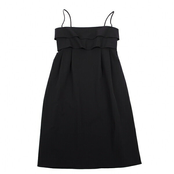FOXEY NEW YORK Tiered Camisole Dress Black Size 38