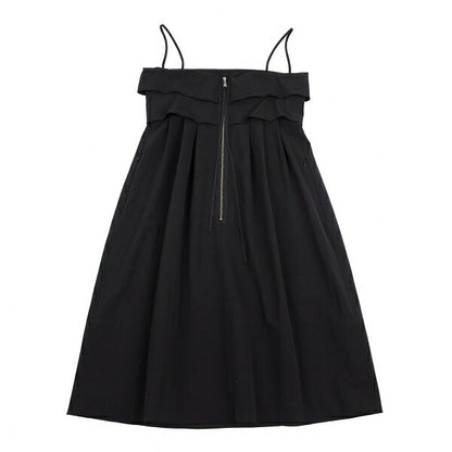 FOXEY NEW YORK Tiered Camisole Dress Black Size 38