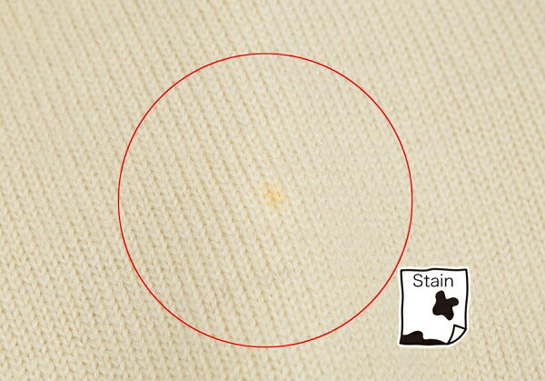 Papas Wool Line Lettering V-Neck Knit Sweater Cream Size M