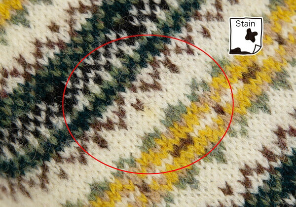 Papas Beige Wool Fair Isle Border Knit Cardigan Size M