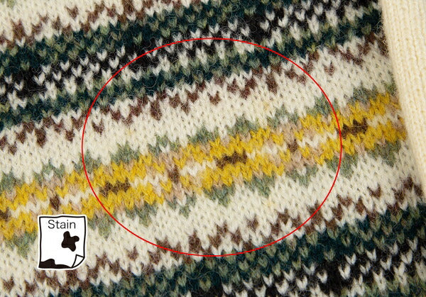 Papas Beige Wool Fair Isle Border Knit Cardigan Size M