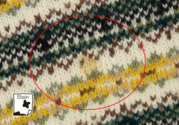 Papas Beige Wool Fair Isle Border Knit Cardigan Size M