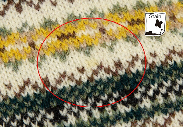 Papas Beige Wool Fair Isle Border Knit Cardigan Size M