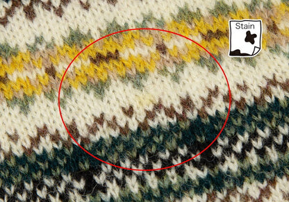 Papas Beige Wool Fair Isle Border Knit Cardigan Size M