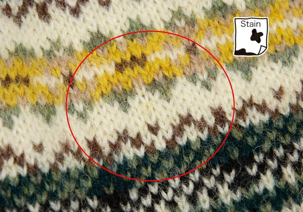 Papas Beige Wool Fair Isle Border Knit Cardigan Size M