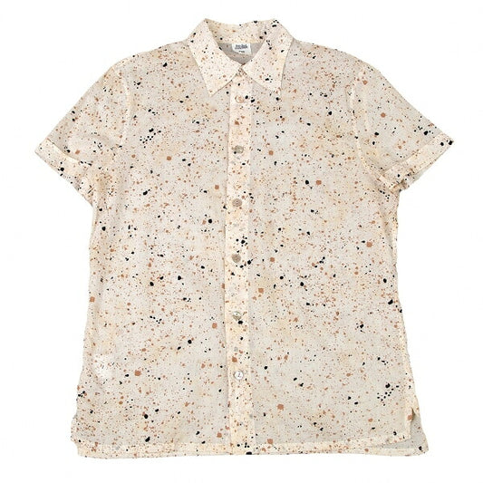 Jean Paul GAULTIER HOMME Beige Splash Sleeve Shirt Size 48