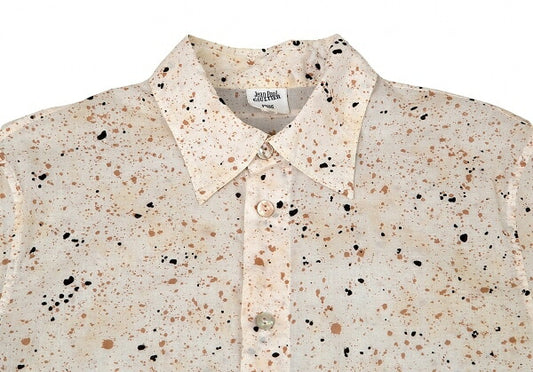 Jean Paul GAULTIER HOMME Beige Splash Sleeve Shirt Size 48