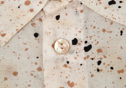 Jean Paul GAULTIER HOMME Beige Splash Sleeve Shirt Size 48