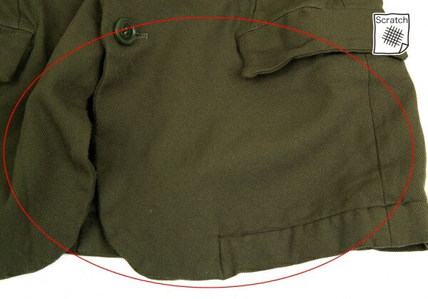 COMME des GARCONS Polyester Dyed 3/4 Jacket Khaki Size S