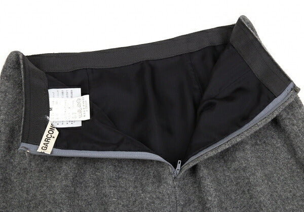 COMME des GARCONS Wool Back Slit A-Line Skirt Gray Size M