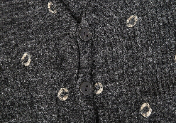 JURGEN LEHL Babaghuri V-Neck Dot Pocket Cardigan Gray Size M