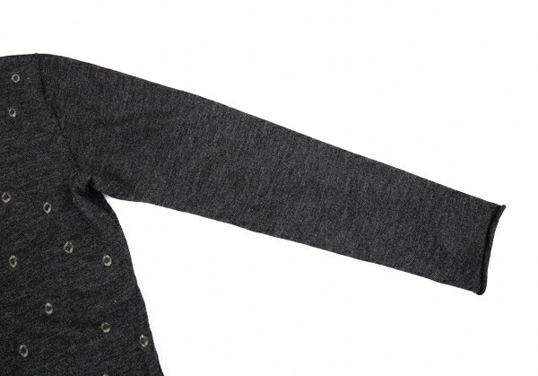 JURGEN LEHL Babaghuri V-Neck Dot Pocket Cardigan Gray Size M