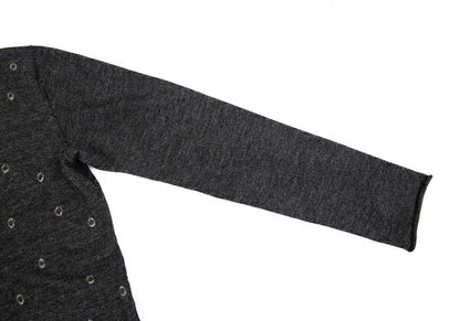 JURGEN LEHL Babaghuri V-Neck Dot Pocket Cardigan Gray Size M