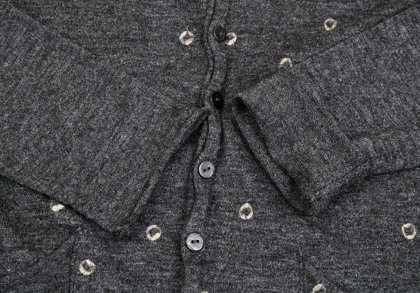 JURGEN LEHL Babaghuri V-Neck Dot Pocket Cardigan Gray Size M
