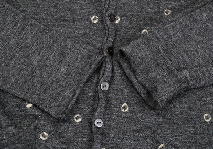 JURGEN LEHL Babaghuri V-Neck Dot Pocket Cardigan Gray Size M