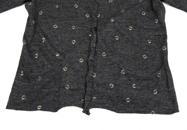 JURGEN LEHL Babaghuri V-Neck Dot Pocket Cardigan Gray Size M
