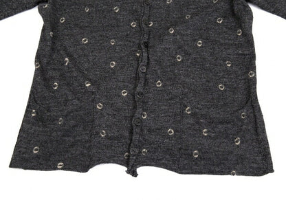 JURGEN LEHL Babaghuri V-Neck Dot Pocket Cardigan Gray Size M