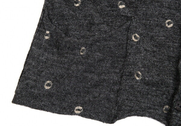 JURGEN LEHL Babaghuri V-Neck Dot Pocket Cardigan Gray Size M