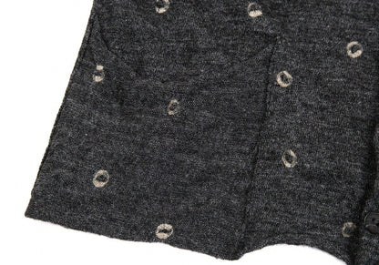 JURGEN LEHL Babaghuri V-Neck Dot Pocket Cardigan Gray Size M