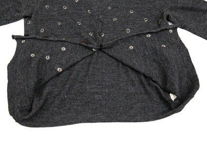 JURGEN LEHL Babaghuri V-Neck Dot Pocket Cardigan Gray Size M