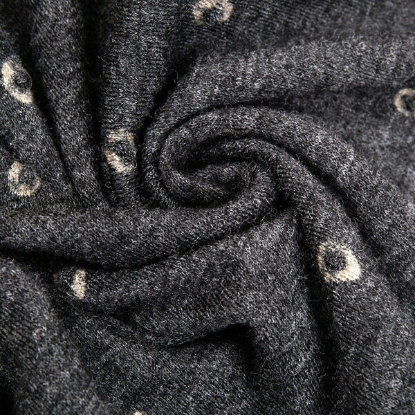 JURGEN LEHL Babaghuri V-Neck Dot Pocket Cardigan Gray Size M