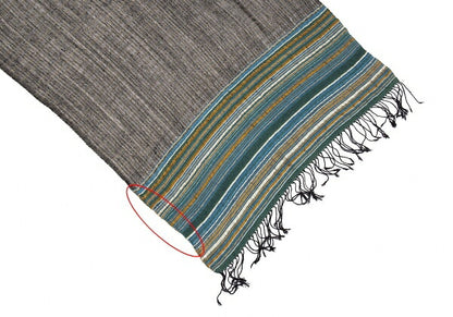 JURGEN LEHL Border Stripe Fringe Stole Multi Size FREE