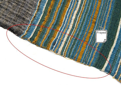 JURGEN LEHL Border Stripe Fringe Stole Multi Size FREE