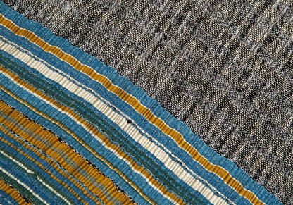 JURGEN LEHL Border Stripe Fringe Stole Multi Size FREE