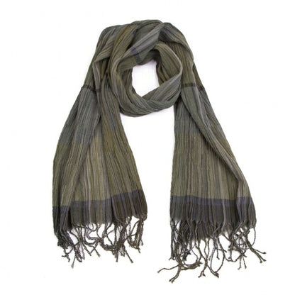 JURGEN LEHL Check Wrinkle Scarf Green