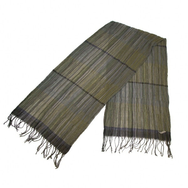 JURGEN LEHL Check Wrinkle Scarf Green