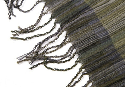 JURGEN LEHL Check Wrinkle Scarf Green