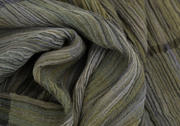 JURGEN LEHL Check Wrinkle Scarf Green