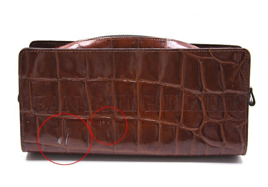 Jean Paul GAULTIER Croc Embossed Bag Brown