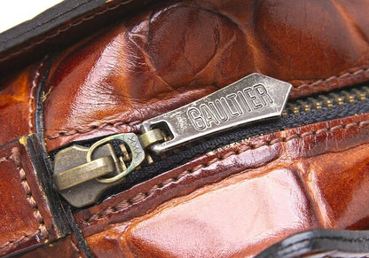 Jean Paul GAULTIER Croc Embossed Bag Brown