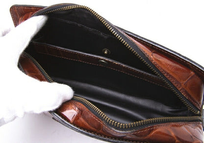 Jean Paul GAULTIER Croc Embossed Bag Brown