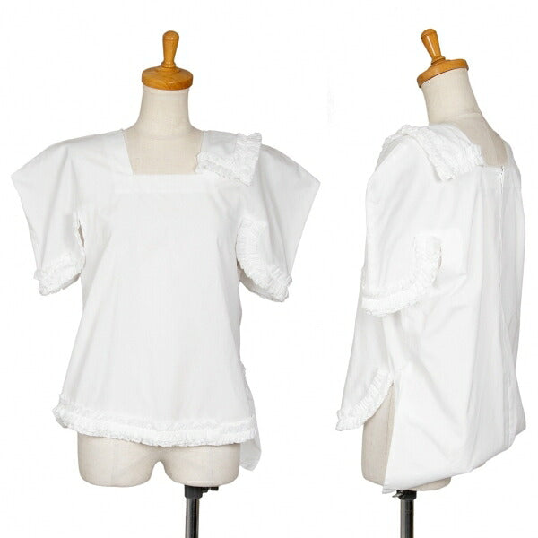 COMME des GARCONS Cotton Square Cut-off Blouse White Size S