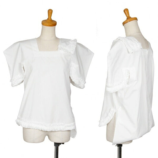 COMME des GARCONS Cotton Square Cut-off Blouse White Size S