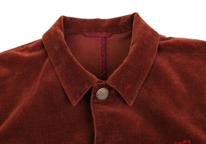 Papas Brown Stretch Corduroy Logo Jacket Size 48M