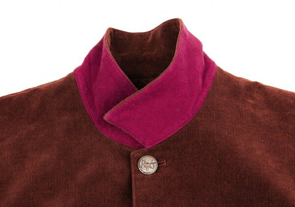 Papas Brown Stretch Corduroy Logo Jacket Size 48M
