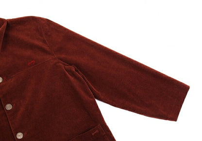 Papas Brown Stretch Corduroy Logo Jacket Size 48M