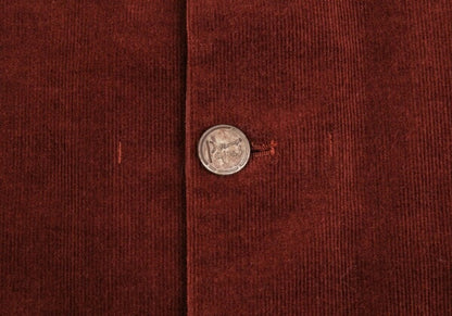 Papas Brown Stretch Corduroy Logo Jacket Size 48M