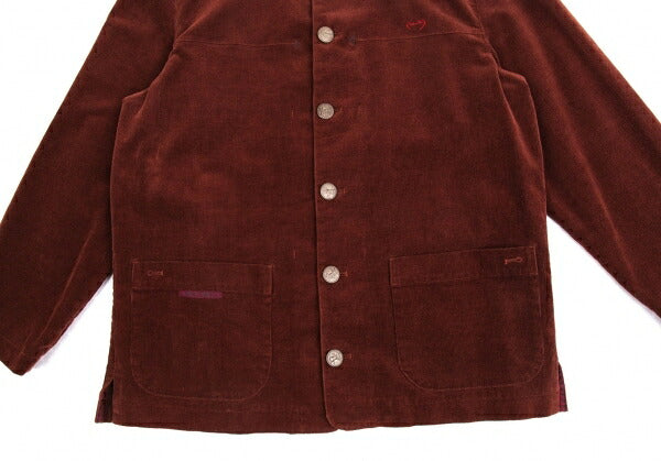 Papas Brown Stretch Corduroy Logo Jacket Size 48M