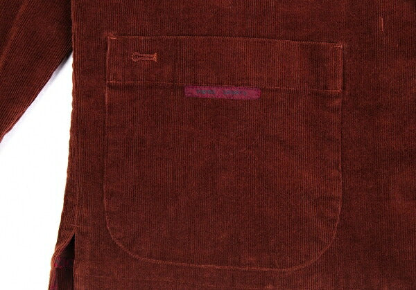 Papas Brown Stretch Corduroy Logo Jacket Size 48M