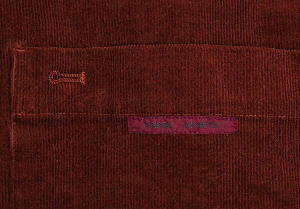 Papas Brown Stretch Corduroy Logo Jacket Size 48M