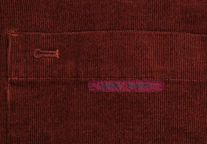 Papas Brown Stretch Corduroy Logo Jacket Size 48M