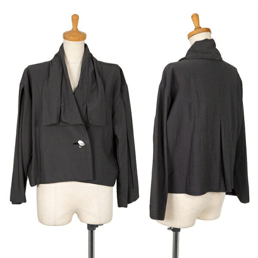ISSEY MIYAKE Wool Cotton Metal Button Jacket Charcoal Size M
