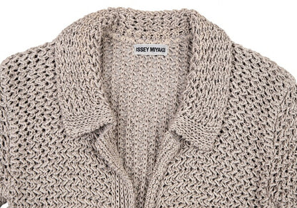 ISSEY MIYAKE Low Gauge Knit Jacket Light Gray Size M