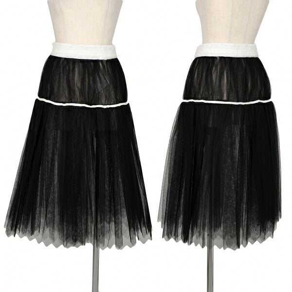 COMME des GARCONS Tulle Overlay Design Skirt Black Size M